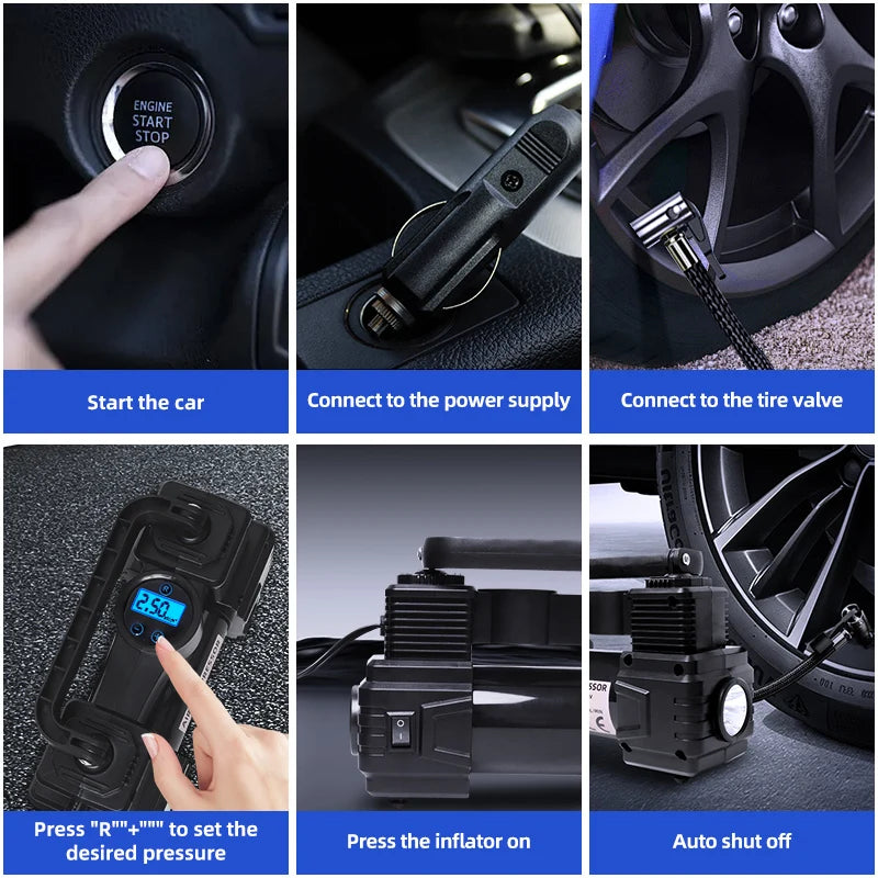 Car Tire Electric Inflator 12V multifunctional convenient Car accessories car tire electric small car inflator wired inflation